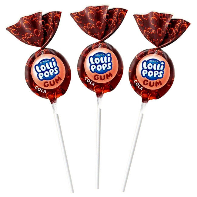 Roshen karamele uz kociņa Lollipops Cola