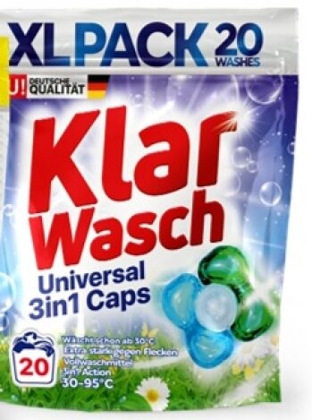 Klar Wasch XL Pack veļas mazgāšanas universal kapsulas 20 gb V02035