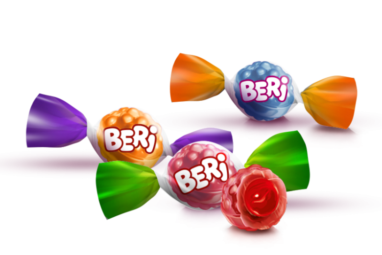 Caramel with filling 25% "Beri" 1 kg.