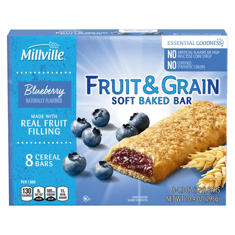 Batoniņi "Millville Fruit&Grain Blueberry" 296 g.