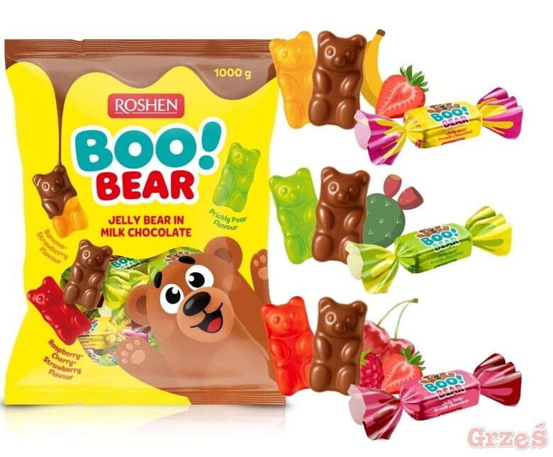 Želejas konfektes "Boo!Bear" piena šokolādē 1 kg.