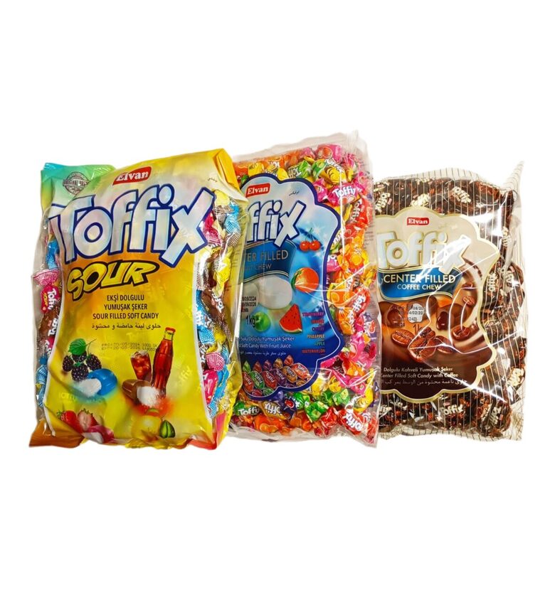 Konfekšu komplekts "Toffix" 3 kg. Mīkstas konfektes (Sour + Coffee + Fruit)