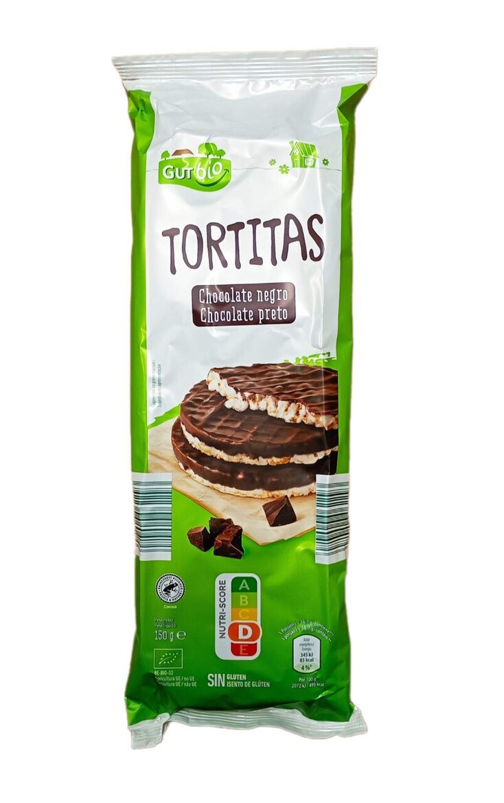 Rīsu galetes ar šokolādi 60% "Tortitas" 150 gr.