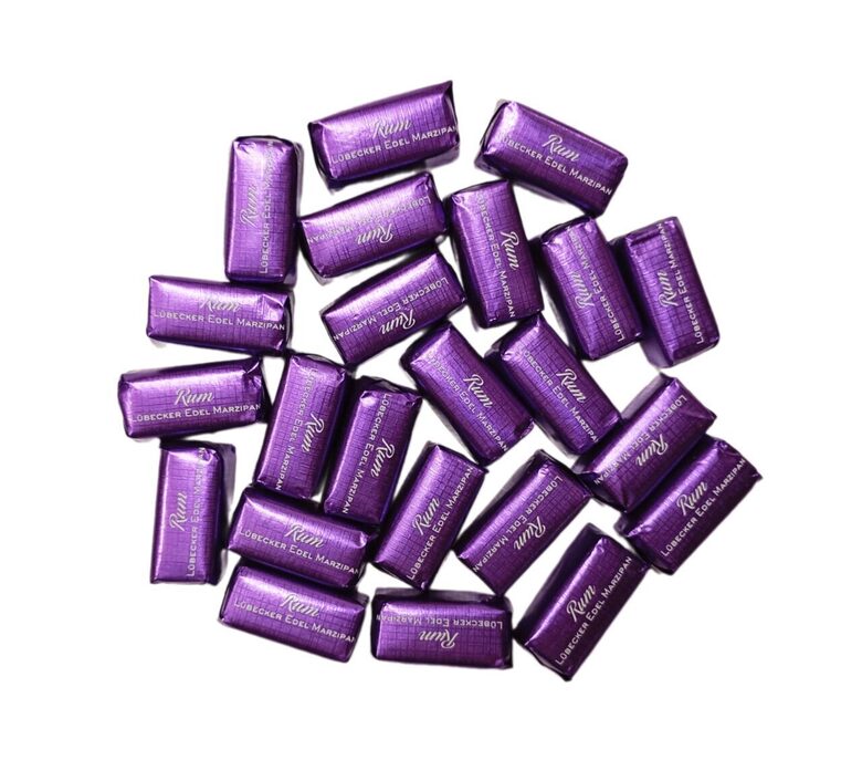 Marzipan in dark chocolate "Edel Rum" 0.5 kg.