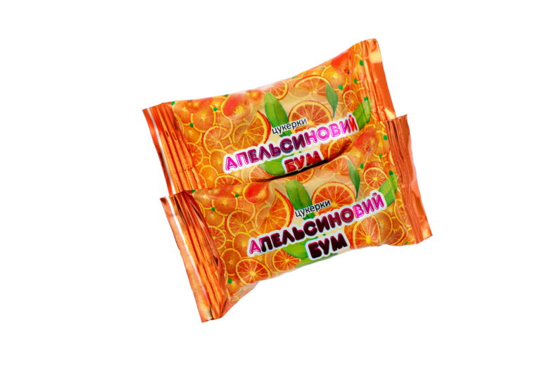 Jelly candies "Apelsinovij bum" with orange flavor 1 kg.