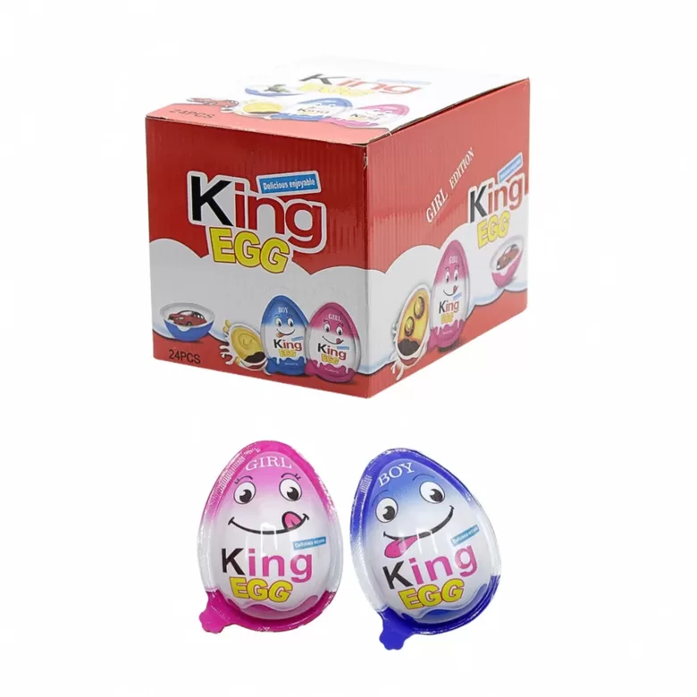 Olas "King Egg" olas ar saldumiem un rotaļlietām 30 x 8 gr.