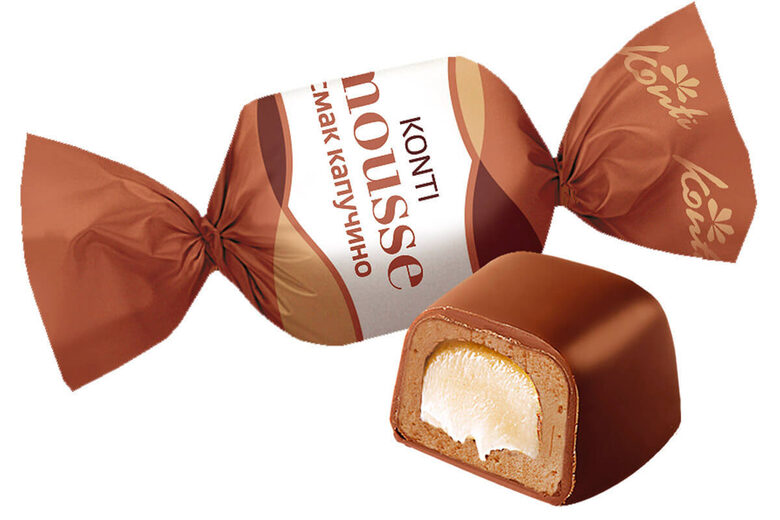 "Konti Mousse" kapučīno garšas konfektes 1 kg.