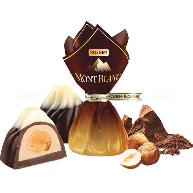Шоколадные конфеты с цельными фундуком Mont blanc, 1 кг. Roshen