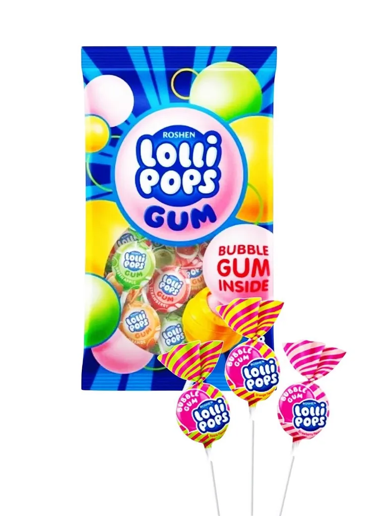 Roshen Lollipops gumija konfekšu iekšpusē (augļu maisījums) 920 g.