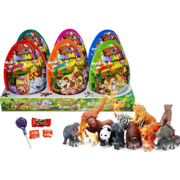 Konfektes + pārsteigums Zoo Animals 20 g x 6 gab. OLAS XXL IZMĒRS