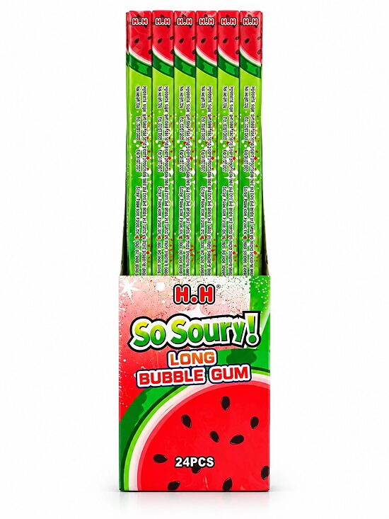 Жевательная резинка "H.H SoSoury! long" арбуз, 50 см (24 шт. x 30 г).