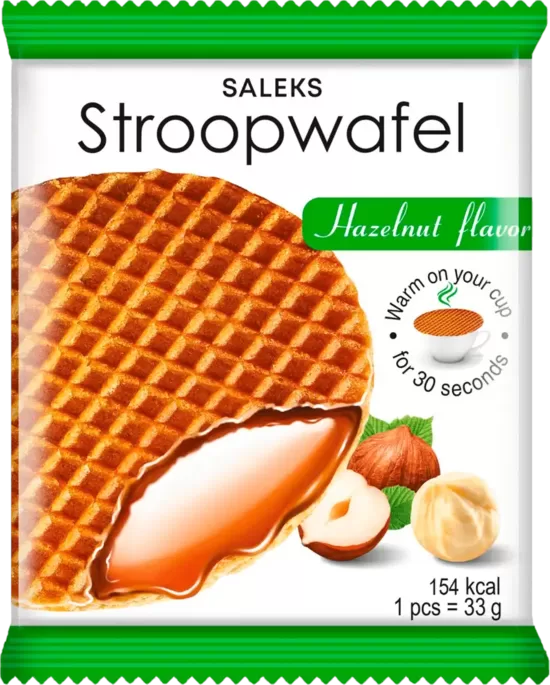 Vafeles "Saleks Stroopwafel" lazdu riekstu 30 gab. x 33 g.