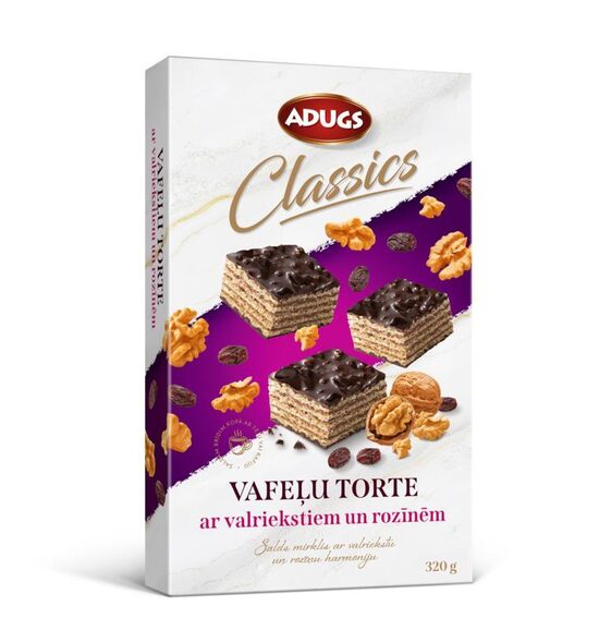Vafeļu torte ar valriekstiem un rozīnēm 320 g.