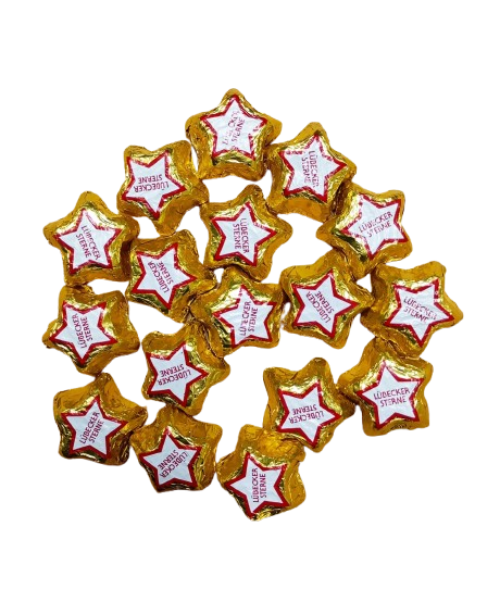 Marcipāns tumšajā šokolāde "Lübecker Sterne" 1 kg.