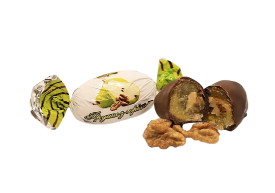 Glazētas konfektes ar bumbieri un valriekstiem, Amadei, 1 kg