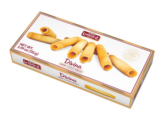 Kraukšķīgas cepumu rullītes "Divina" 113 gr.