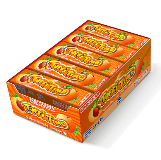 Košļājamās konfektes "Toffi Time" ar aprikožu garšu 20 gb. x 25 gr.