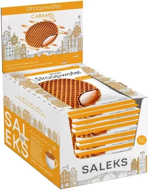Vafeles "Saleks Stroopwafel" karameļu 30 gb. x 33 gr.