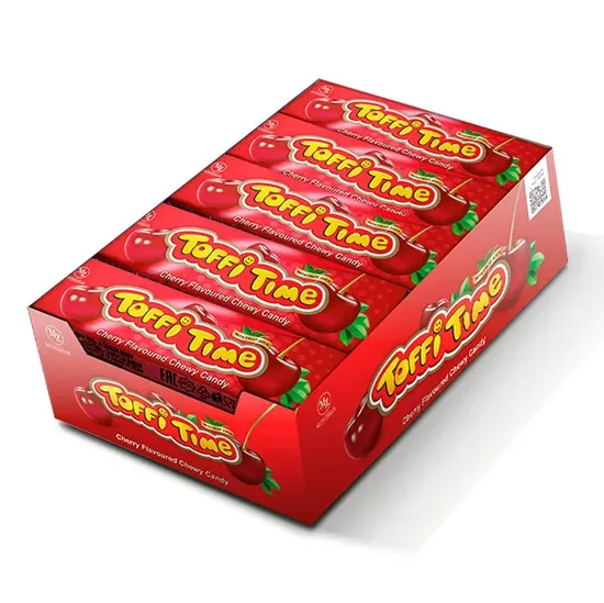 Košļājamās konfektes "Toffi Time" ar ķiršu garšu 20 gb. x 25 gr.