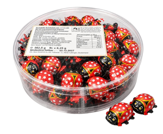 Божьи коровки из молочного шоколада "Glückskäfer" (562 гр), (90 шт. x 6,25 гр).