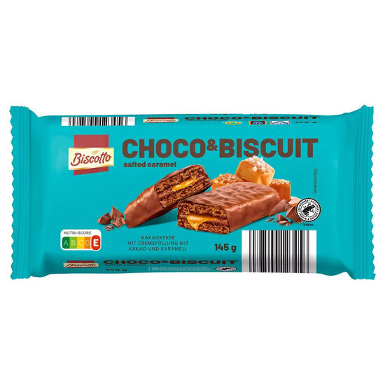 Cepumi "Biscotto Choco & Bisquit" sālīta karamele 145 gr.