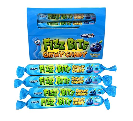 Жевательные конфеты "Fizz Bite" со вкусом черники, 30 шт. по 14 г.