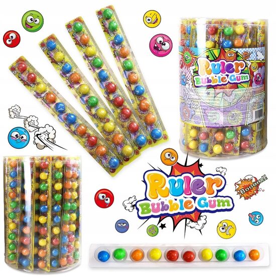 Košļājamās gumijas Ruler Bubble Gum, 25 g x 45 gab.