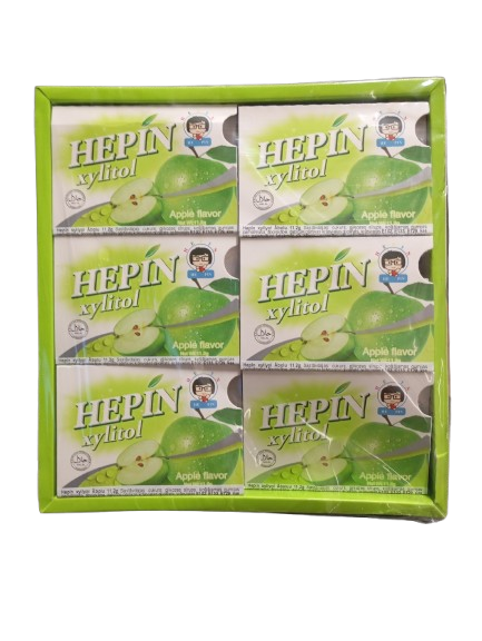 Košļājamās gumijas "Hepin Xylitol" ābolu garša 30 gab. x 11.2 gr.