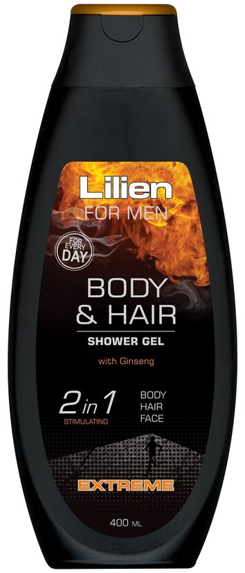 LILIEN vīriešu šampūns/dušas želeja 400 ml EXTREME L0100004