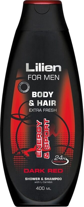 LILIEN vīriešu šampūns/dušas želeja DARK RED 400ml L0100001