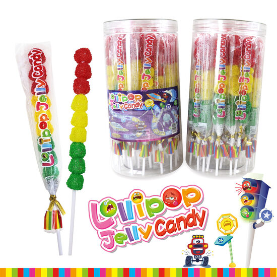 Želejas konfektes uz kociņas Lollipop Jelly Candy 20 g x 30 gab.