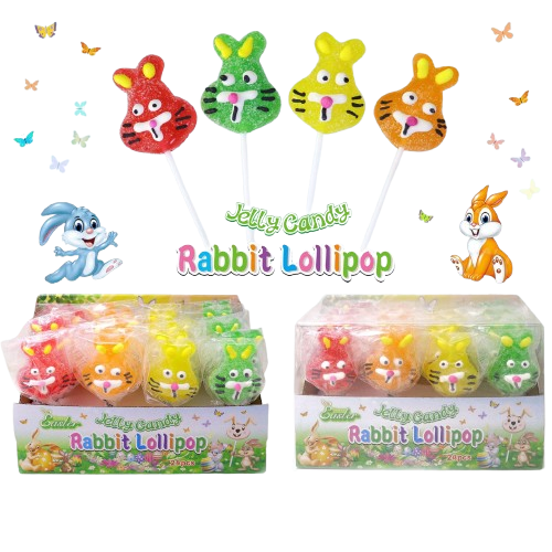 Želejas konfektes "Rabbit Lollipop" 24 gb. x 20 gr.