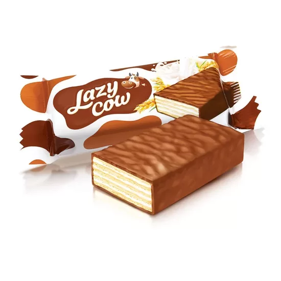 Glazētas vafeles Roshen Lazy Cow ar piena pildījumu 1 kg.