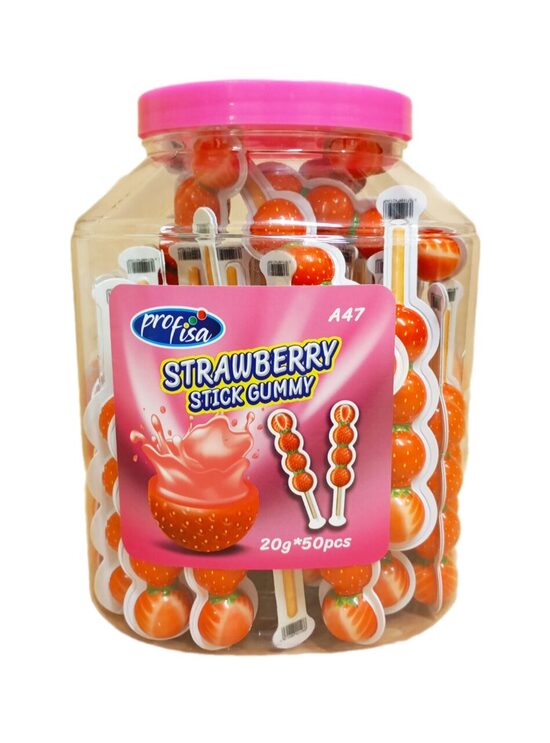 Jelly candies "Strawberry Stick Gummy" (50 pcs. x 20 g.)