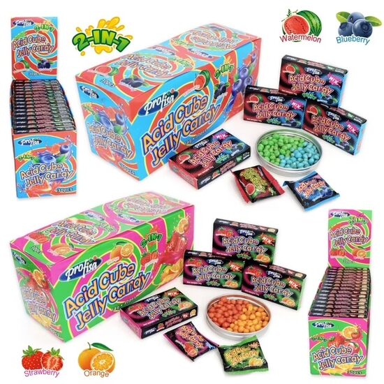 Želejas konfektes "Acid Cube" (30 gb x 14 gr)