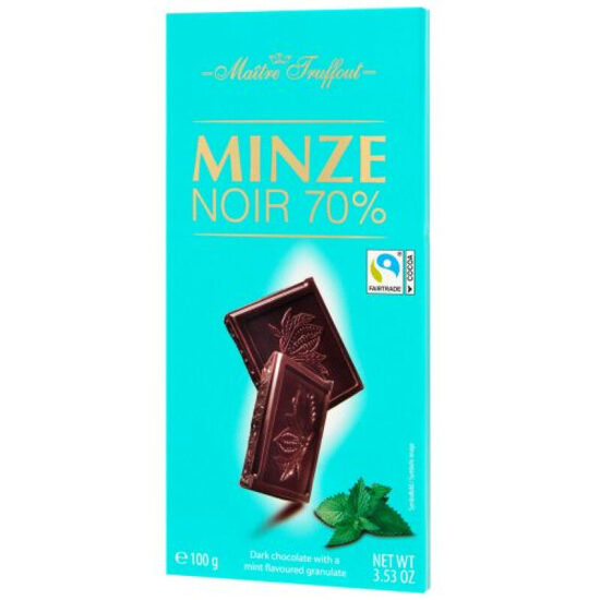 Maitre Truffout 70% dark chocolate with mint 100 gr.