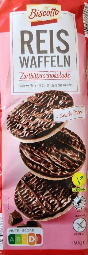 Rice wafers with chocolate 60% "Biscotto" 150 gr.