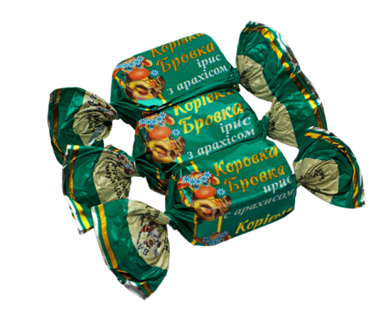 Konfektes "Korovka-Brovka" ar zemesriekstiem 1 kg.