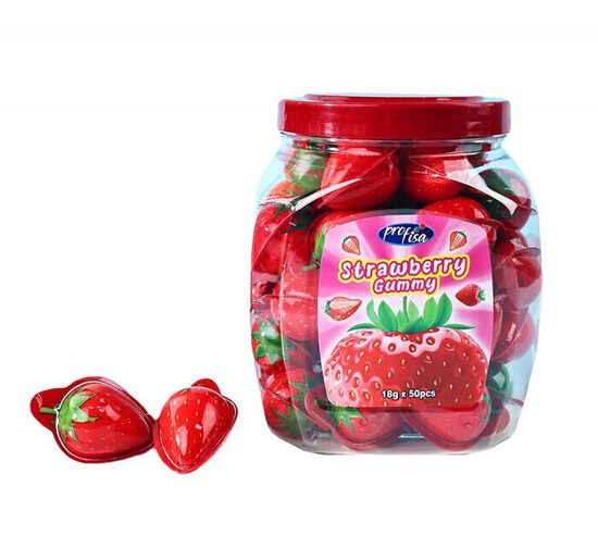 Želejas konfektes "Strawberry Gummy" (50 gab. x 18 g.)