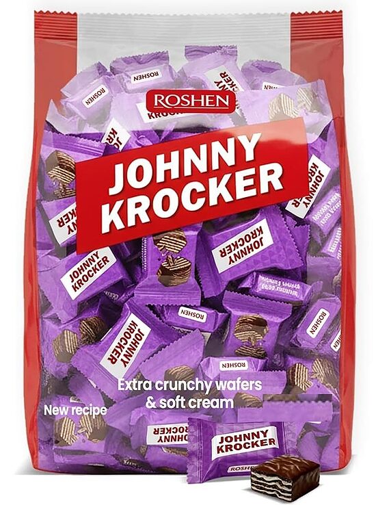 «Roshen Johnny Krocker» с начинкой со вкусом молока, 1 кг