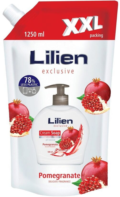 Lilien šķidrās ziepes Granātābolu XXL iepakojums 1250 ml