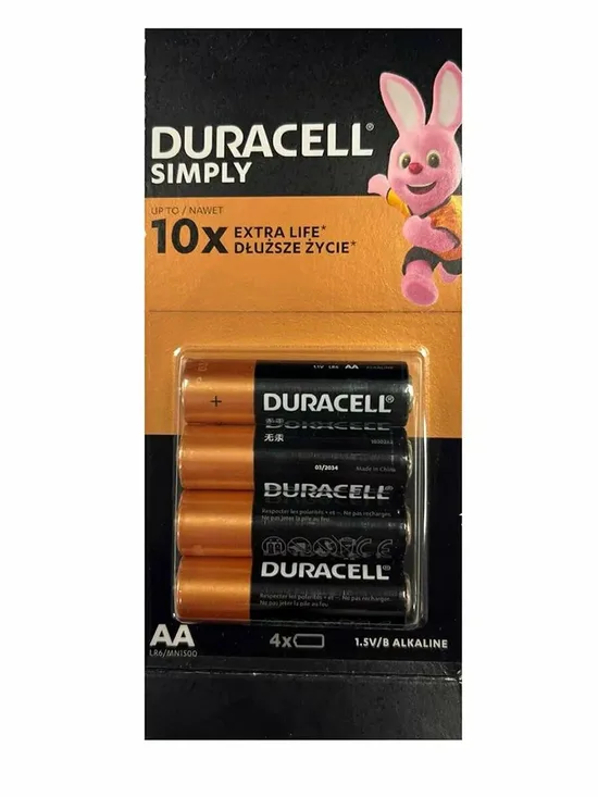 Щелочные батарейки Duracell Simply AA 1,5 В LR06 (4 шт.)