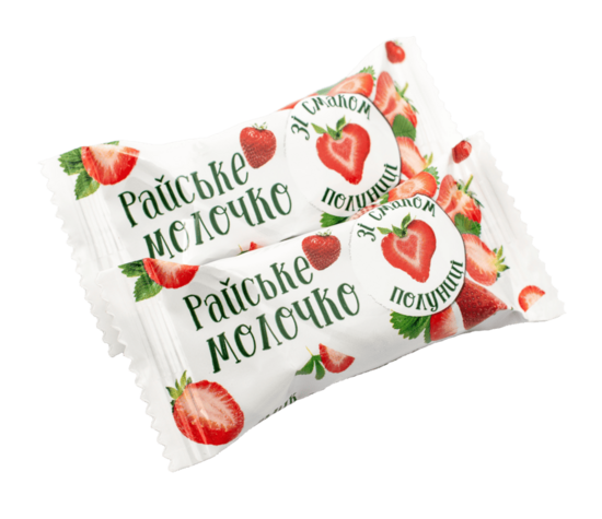 "Raiske Molochko" zemeņu garšas konfektes 1 kg.