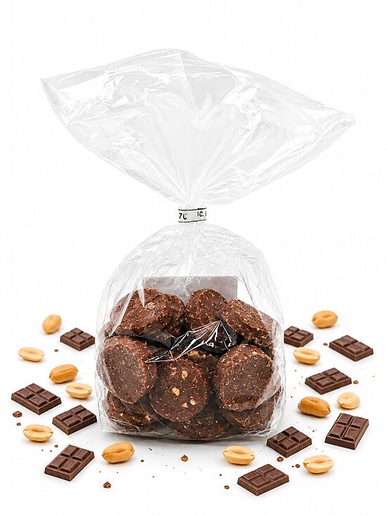 Sasmalcinātas šokolādes pralinē ar zemesriekstiem 300 gr.