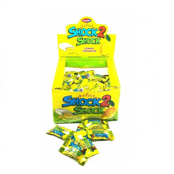 Košļājamās gumijas "Shock 2 Shock" lemon flavoured 100 gab. x 4 g.