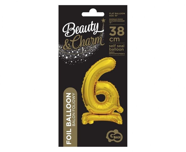 Фольгированный шар 6 (38 см) золотой