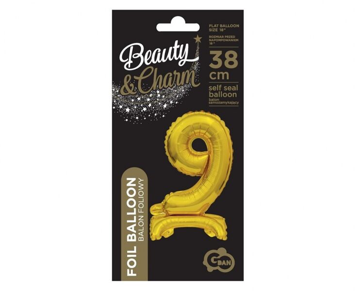 Foil balloon 9 (38 cm) gold