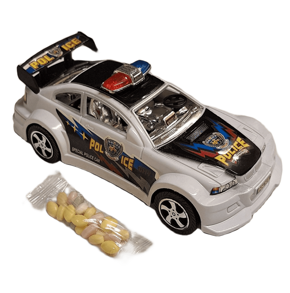 Inerces mašīna Police Car ar konfektēm (16 cm.) white