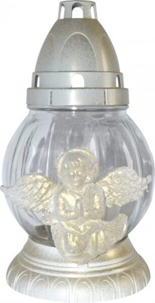 Glass candle with an angel 20cm