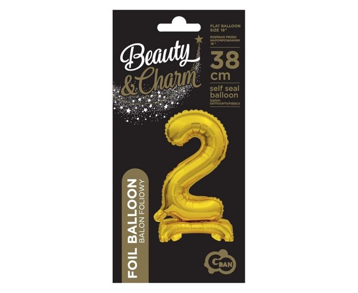 Foil balloon 2 (38 cm) gold